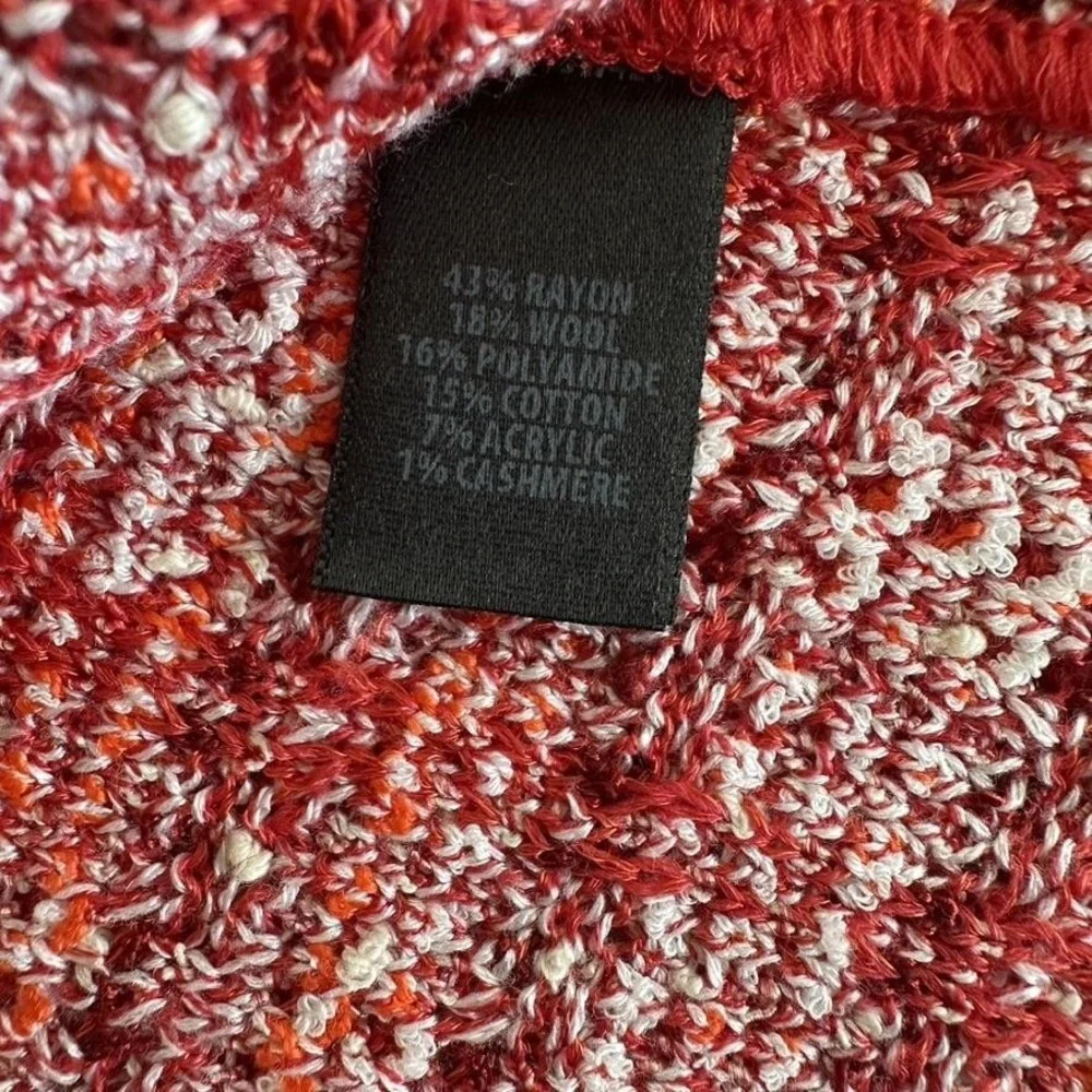 St. John Tweed Knit Pencil Skirt 14 Red Wool Cashmere Apple Multi K7100K2 NWT